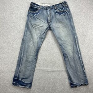 AKOO Jeans Men 38x34 Blue Denim‎ Pants Y2K Urbans Street Hip Hop King Of Oneself